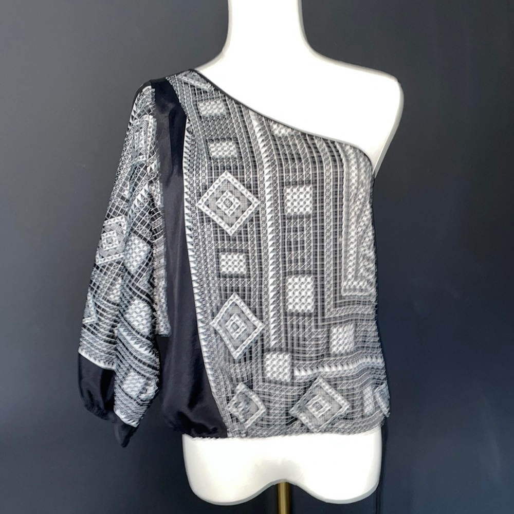 BCBG satin off the soulder top
